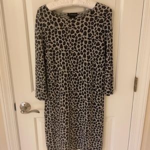 Cashmere Dress Black and Gray Animal Print